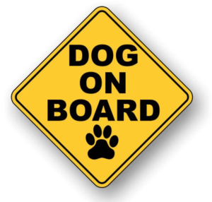 He's Coming Home: Dog on board sign 